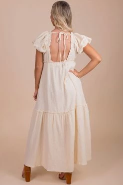 Listicle See You Soon Puff Sleeve Maxi Dress -Bella Ella Sales white back ee6b4008 ec71 46d9 9a50 f094bc689b13 5000x