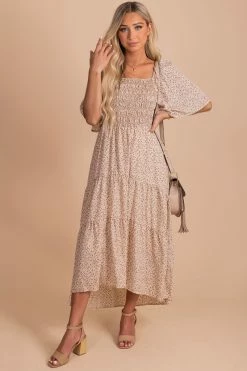 Polagram Oakley Floral Tiered Midi Dress