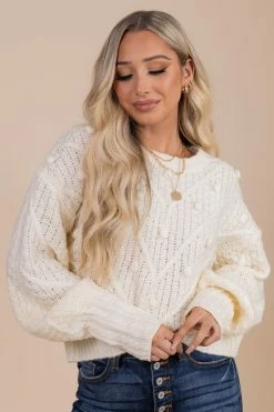 Very J Winter Splendor Textured Knit Sweater