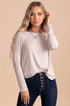 Ginger G Playing For Keeps Striped Long Sleeve Top -Bella Ella Sales white main 9aea2959 1655 4aaa 97c6 2eb4f0ef9108 5000x