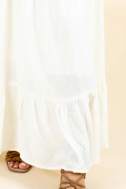 Promesa Forever In Love Maxi Dress - Off White -Bella Ella Sales whitedress closeup2 5000x