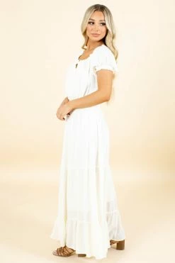 Promesa Forever In Love Maxi Dress - Off White -Bella Ella Sales whitedress side 5000x