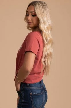 Tres Bien Women Support Women Graphic Tee - Red -Bella Ella Sales women support women side 5000x